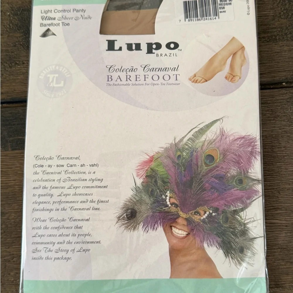 Lupo Brazil •Coleção Carnaval BAREFOOT Light Control Pantyhose Medium‎ (3 pairs)